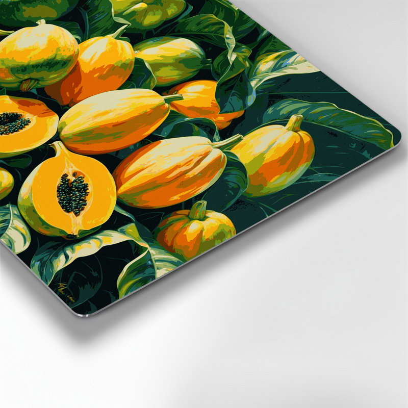 «Hawaiian Papayas Green», art mural en métal, H 16 po x l 20 po