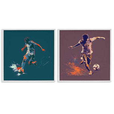  «Kicking soccer ball», ensemble de 2 giclées sur PC par Lazar Studio