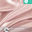 Drap 100% satin Blush - 4 pièces, froissé, doux pour la peau, réduit les bris, 1 drap plat, taies d'oreiller ajustées en soie lisse, frisottis apprivoisé,