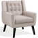 73cm Wide Tufted Polyester Armchair with Solid Wood Legs