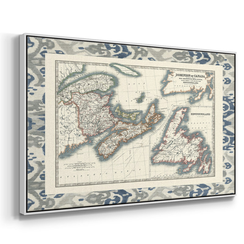 Carte du Canada bordée, H 25 po x l 37 po x P 2 po, Blanc