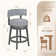 Swivel Upholstered  Counter Bar Stool with Solid Wood Frame