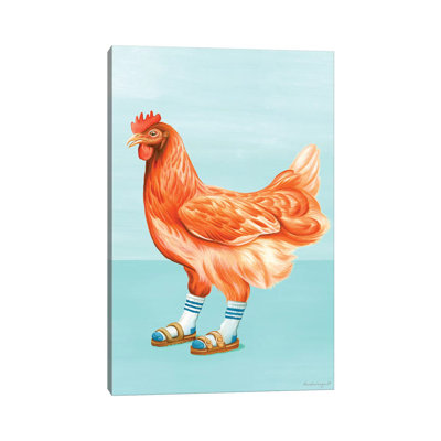 Hen Sandals 1 Piece Wrapped Canvas Painting