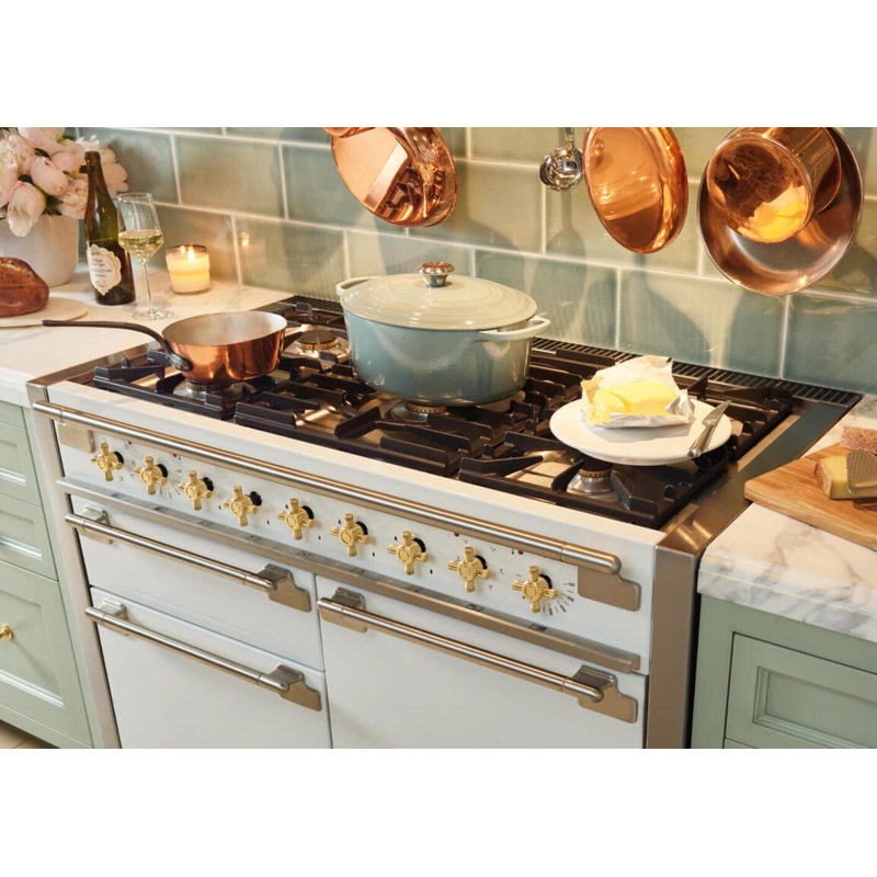 AGA Elise 48"W. 6 Cu.Ft. Freestanding Induction Convection Range with Brushed Nickel Trim, Matte Black
