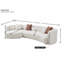 Canapé modulaire incurvé de luxe de 132 po, canapé confortable de style minimaliste pour appartement de salon, méridienne modulaire en L