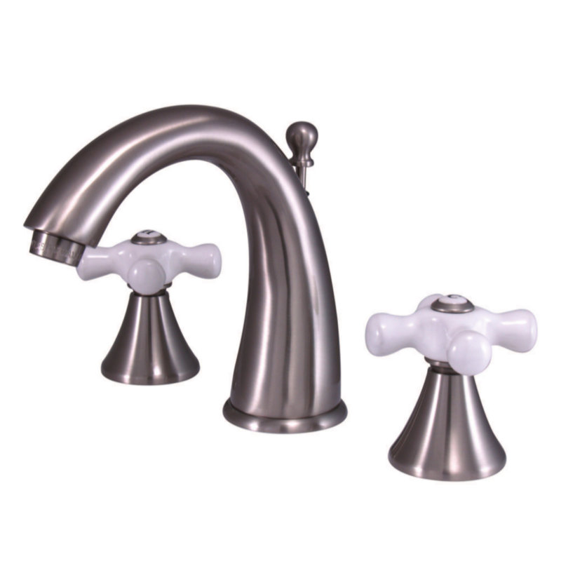 Widespread Bathroom Faucet with Drain Assembly, Satin Nickel
