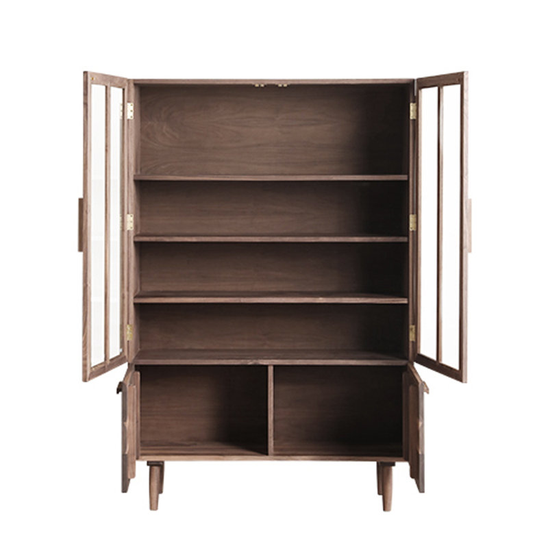 Bibliothèque de style européen entièrement fermée, (4 tablettes) H 68,9 po x l 45,28 po x P 14,17 po