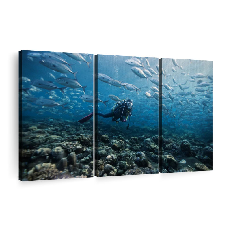 " Scuba Diver ", 36" H x 57" W