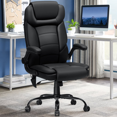 Executive Office Chair with Inflatable Lumbar Support Ergonomic Office Chair with Padded Armrests