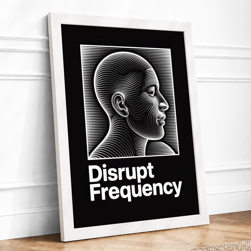 Frequency Disrupted Industrial - Framed Print, A3 - 42.0 x 29.7 cm, White