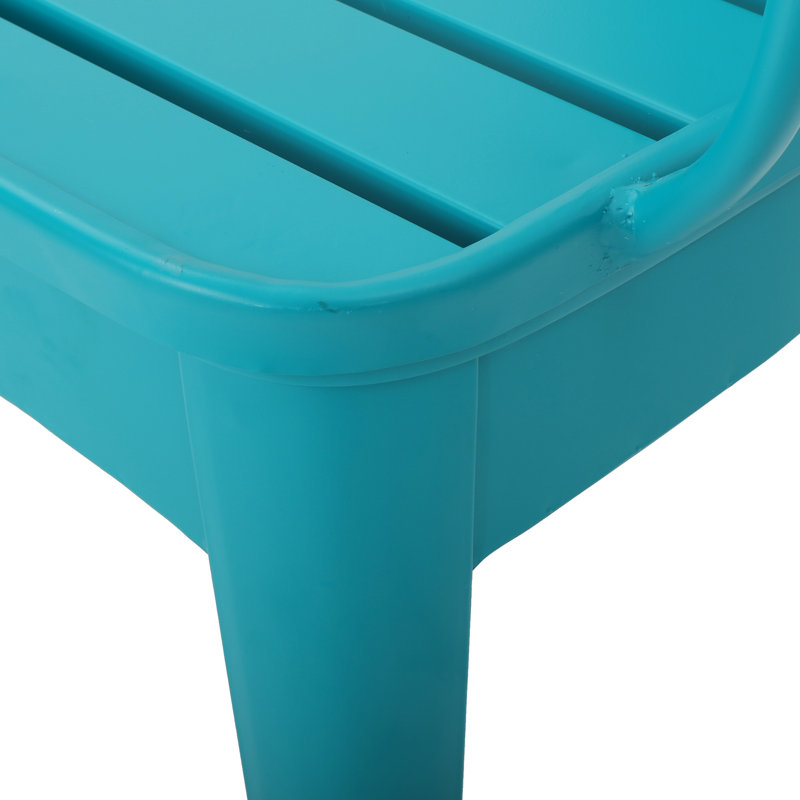 Metal Bistro 3 Piece, Teal, 30" High Table, 18" Seat H Chairs, Water-, Powder Coating, Long-Lasting, Coated Iron, Teal