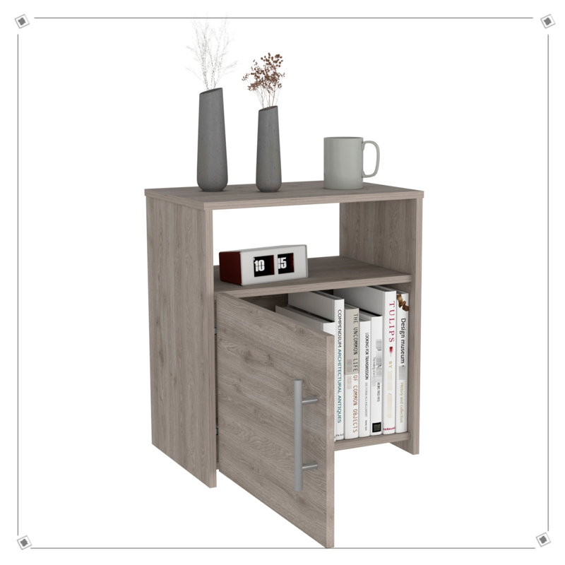 Bristol Beige Nightstand - Cabinet & Shelf In Engineered Wood For Bedroom Decor Wood, Unparalleled
