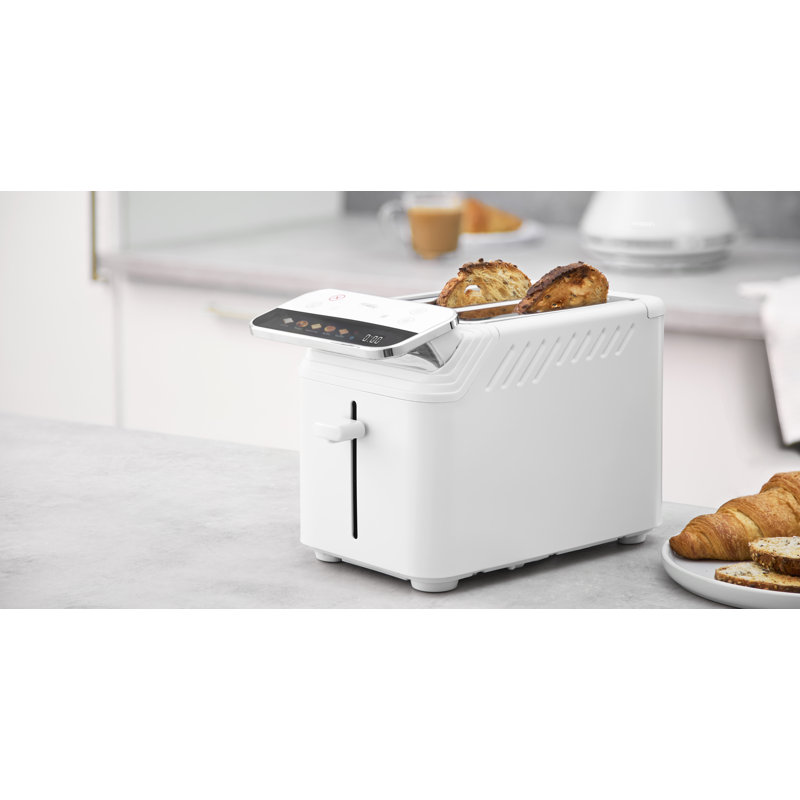 Tower Mirage Kettle with Digital Control Panel,1.7L White and Chrome and Mirage 2 Slice Digital Toaster White with Chrome Trim