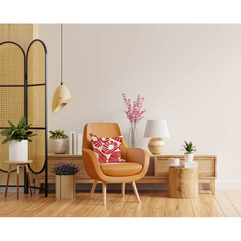 Jeté carré en polyester intérieur / extérieur, L 19 po x H 19 po, Rouge