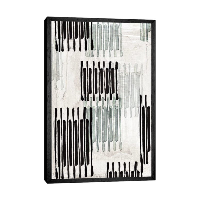 Linked To Silver I by Eva Watts - Painting on Canvas, Black Framed, 66.04cm H x 45.72cm W x 3.81cm D