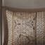 Ensemble de couvre-lit réversible 5 pièces en jacquard brun / doré-126579610