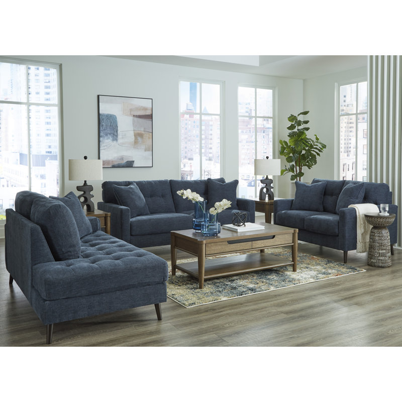 Bixler Sofa and Chaise, Navy