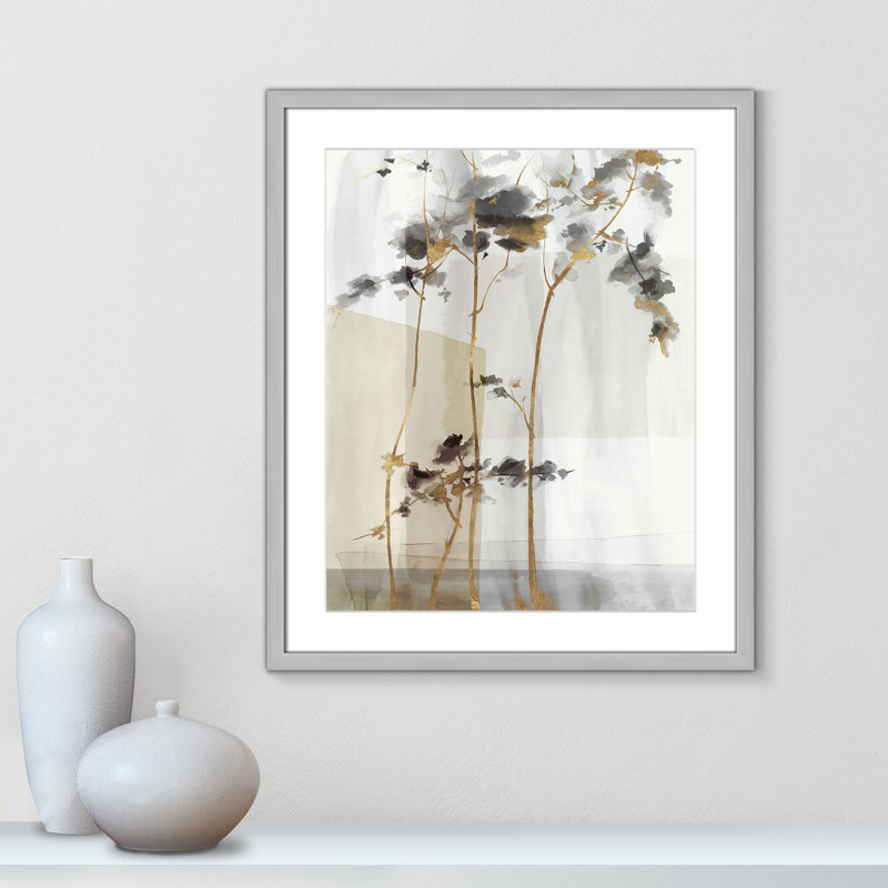 Golden Zen I Print par Eva Watts, L 21,5 po x H 25,5 po, Imprimé mat, Matte Silver