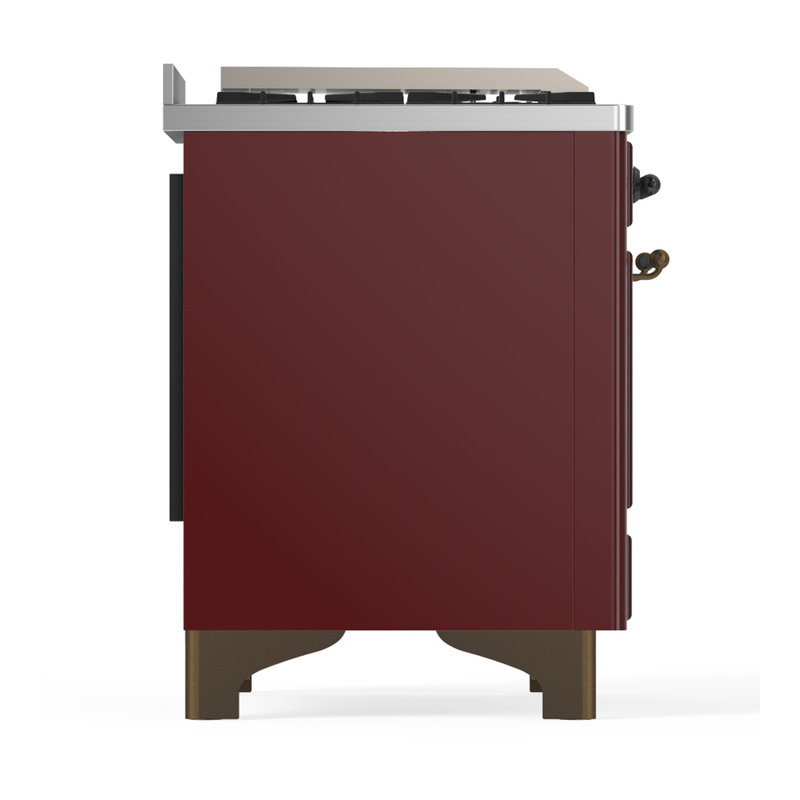 Majestic III Series 48 Inch Dual Fuel Range with 5 Sealed Burners, Griddle, Frenchtop in Matte Graphite (Natural Gas, Burnished Trim)
