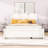 Queen Wooden Platform Bed with Trundle and 2 Drawers-2070361479