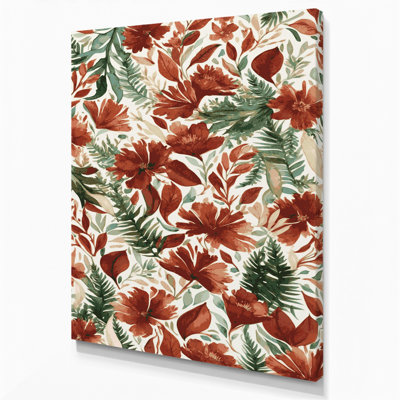 Watercolor Floral 81 Brown Canvas Wall Art