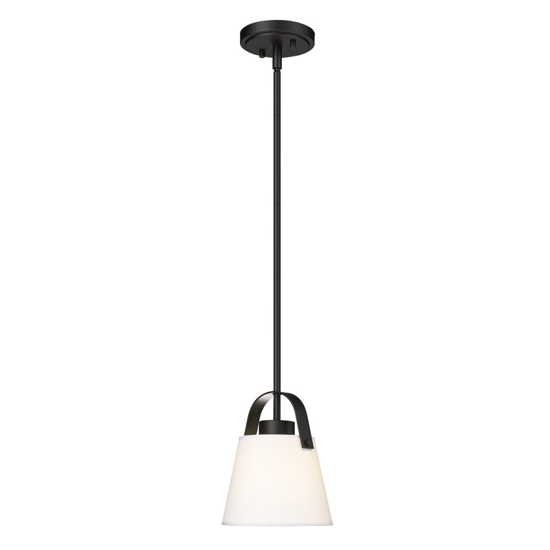 1 - Light Shaded Pendant, Matte Black, 90.5" H x 8" W x 8" D