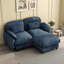 Canapé d'angle en chenille avec pouf amovible-669412262