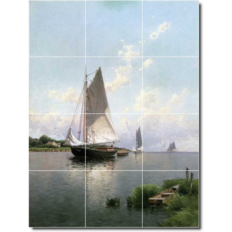 Carreau de peinture murale 24 po x 32 po 8 po x 8 po, Bateau Bateau 01026