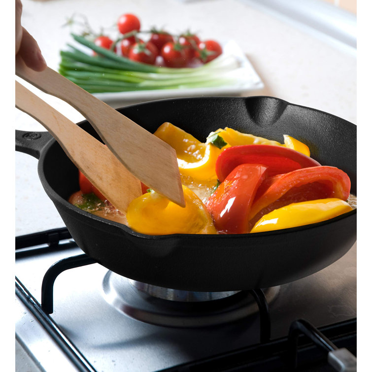 Commercial Chef 8 Cast Iron Skillet with Silicone Grip & Reviews