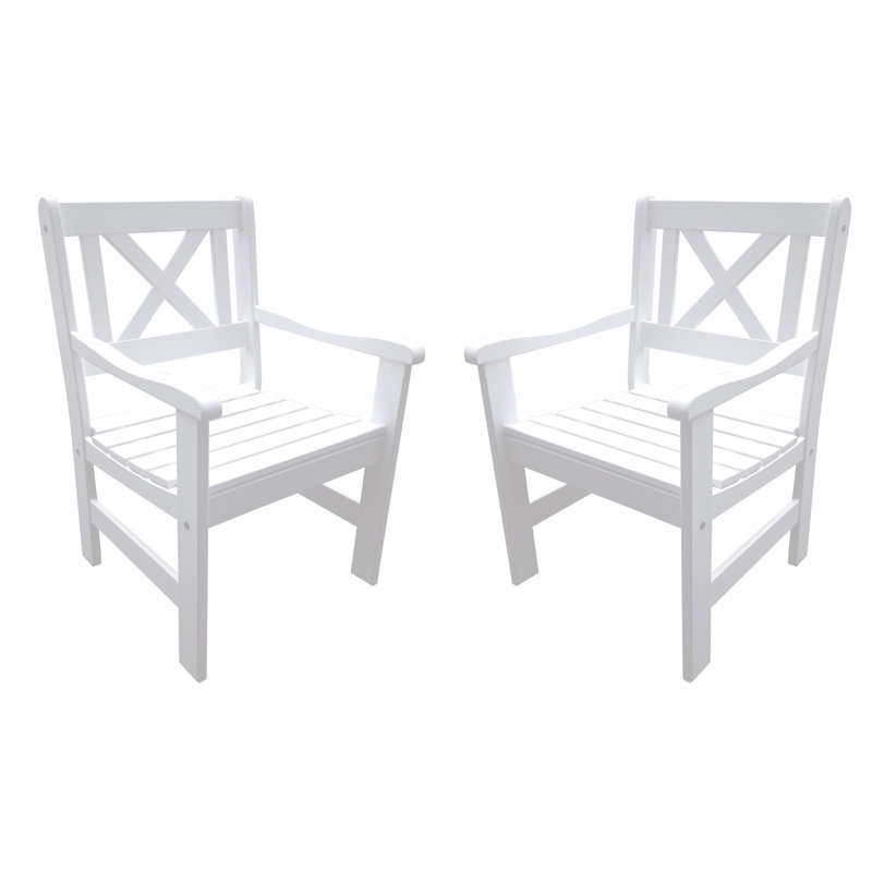 Ardilla Outdoor Patio Dining Armchair, White