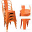 Ensemble de 4 chaises de salle à manger en métal pour l'intérieur et l'extérieur-1303850636
