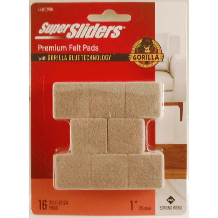 Waxman 1 Round Super Sliders Felt Pads with Gorilla Glue - Furniture Sliders