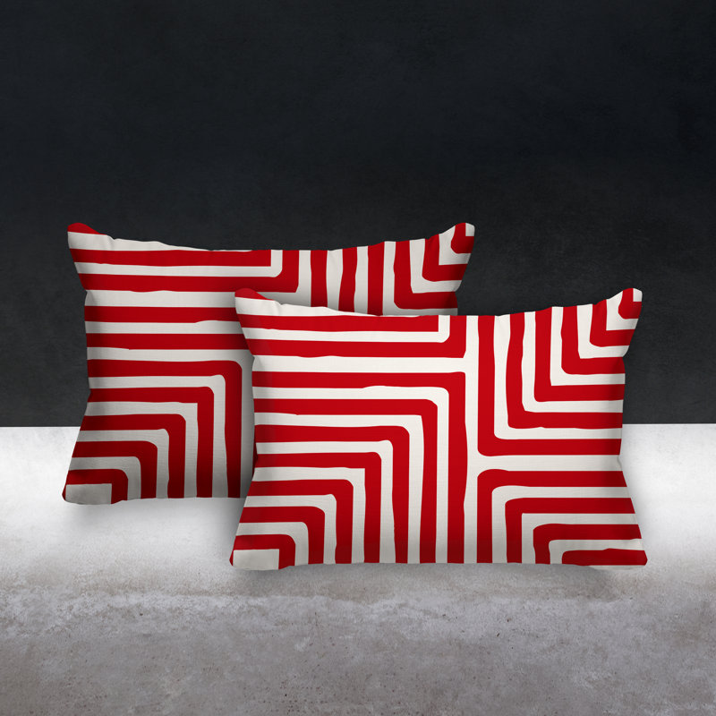 Coussin lombaire intérieur / extérieur Waren, Rouge