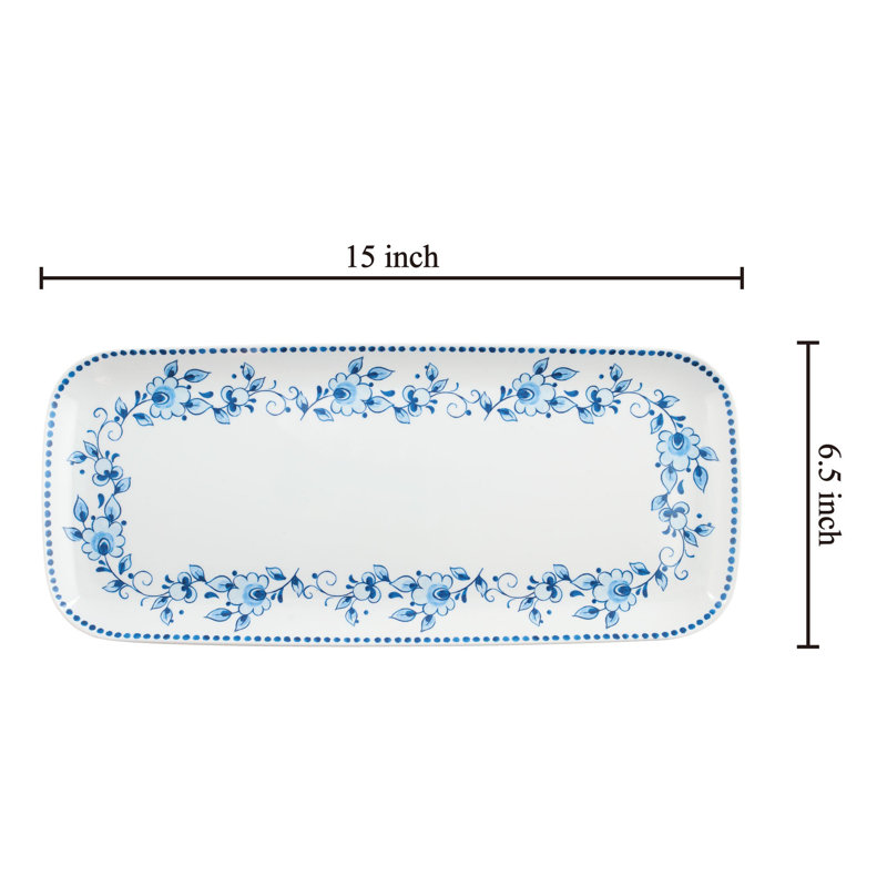 2-Piece Blue & White 15" Tray