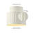 1-Light Flush Mount Ceiling Light, Ceramic Effect Shade, Matte Off-White, Ribbed, Home Improvement, Dining Room, Kitchen
