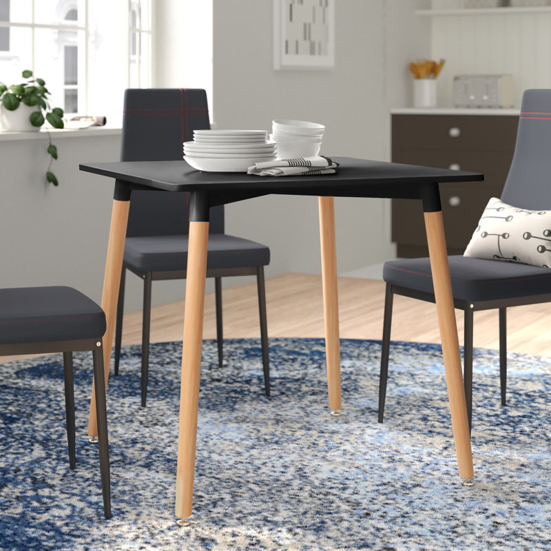 Acushnet Solid Wood Base Dining Table, Black