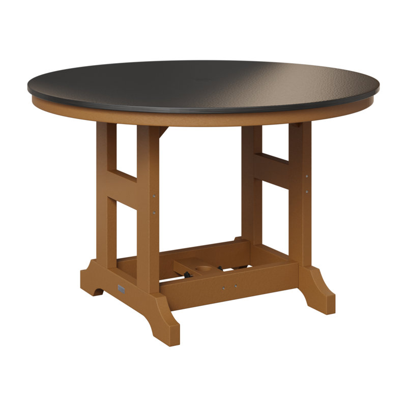 Table de salle à manger à hauteur de comptoir 48 po Berlin, Noir martelé, Cèdre, H 35,5 po x l 48 po x P 48 po
