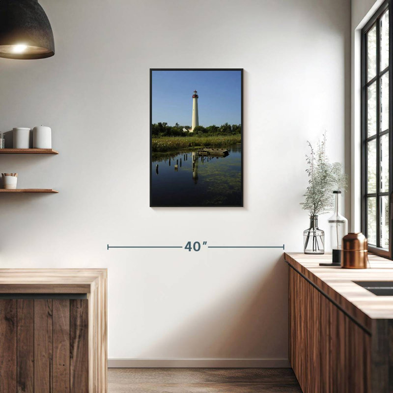 Phare de Cape May, New Jersey, Cadre flottant noir, 21 po x 31 po