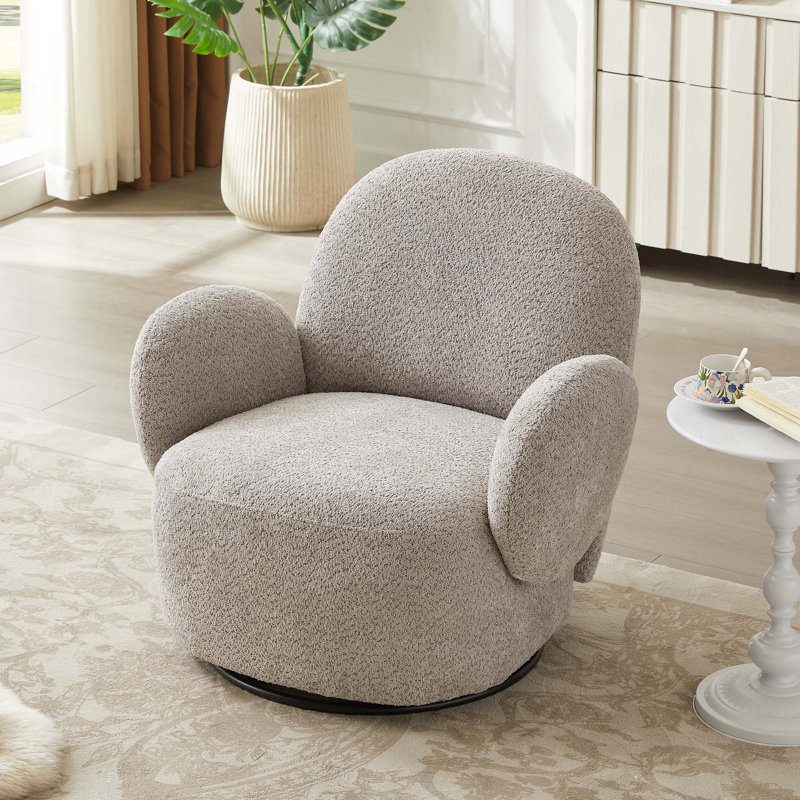Chaise d'appoint pivotante pour le salon avec accoudoirs, Gris