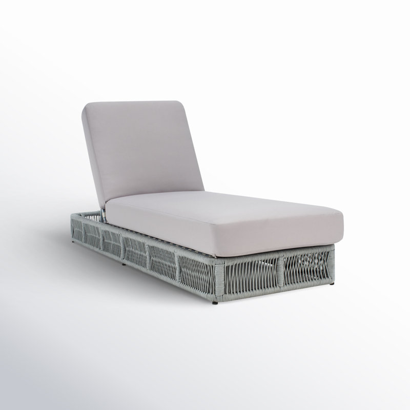 Langley Outdoor Chaise Lounge, Gray Frame/Gray Cushion
