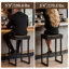 Tabouret de comptoir rembourré avec structure et repose-pieds en métal, tabouret de bar à hauteur de siège sans dossier-149472991-149472990-149472986