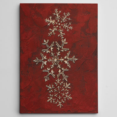 " Snowflakes On Red I " by Jane Carroll