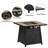 Fire Pit Table, 28-Inch Square 40,000 BTU Auto-Ignition Propane Gas Firepit With Waterproof Cover-2103645713