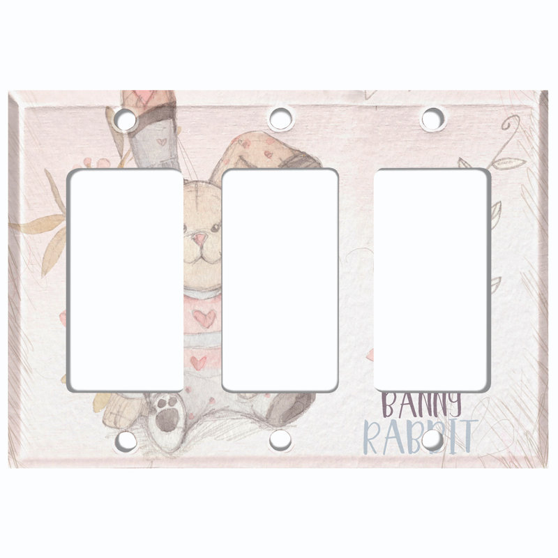 Patterned 3 - Gang Rocker Standard Wall Plate