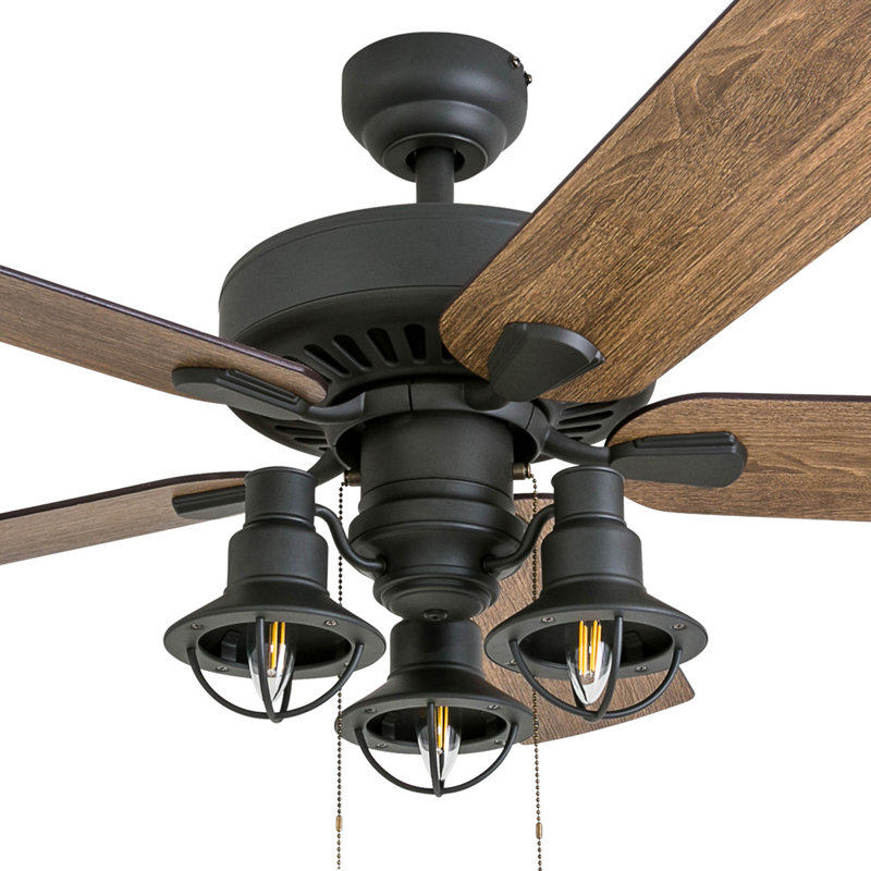 Arlea 52" Ceiling Fan with LED Light, Standard No Remote