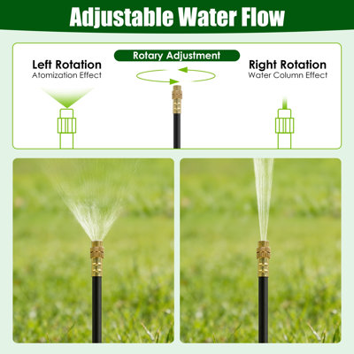 Système d'arrosage goutte à goutte pliable 49 ° à 49 °, système d'arrosage automatique à tube de 5/8 po avec connecteur de robinet 5/16 po pour serre de jardin