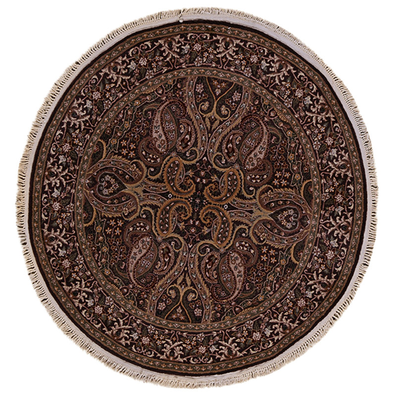 High-Quality Hand-Knotted Aubergine Area Rug