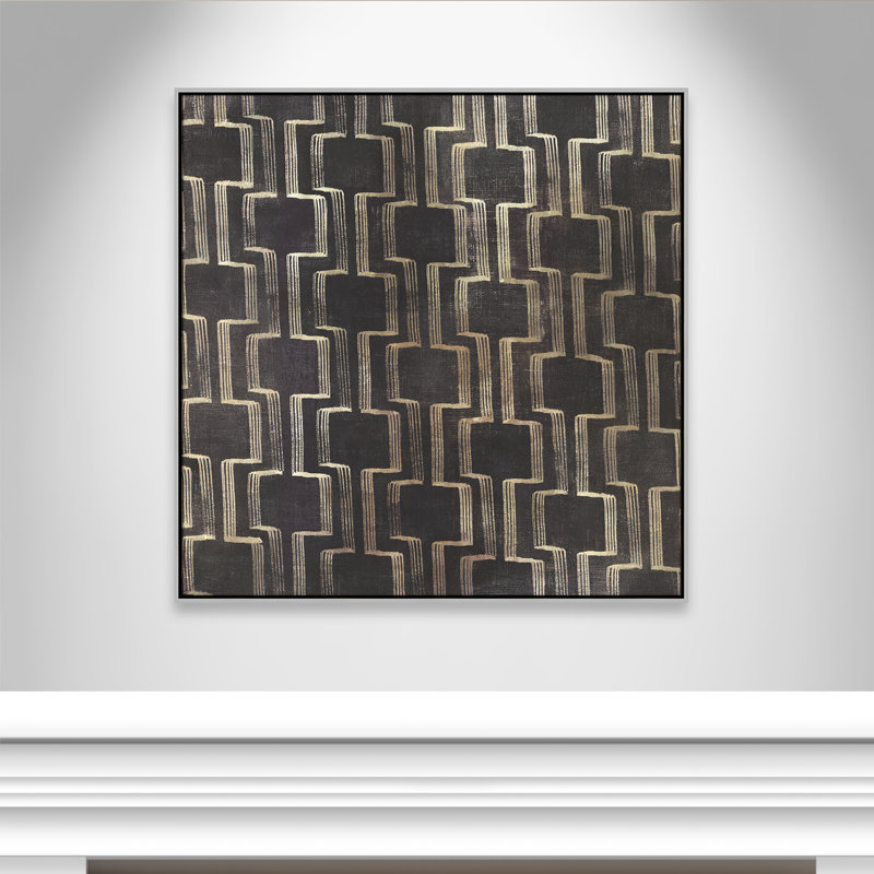 Collection Symphony «Symphony In Motion I - Square Version» par Emma Peal, Encadrement argenté, H 41,5 po x l 41,5 po