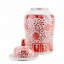Red Floral Temple Jar