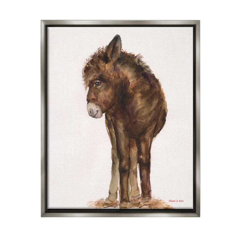 «Sourire âne poulain» par GeorgeDyachenkoArt sur, Gris, H 21 po x l 17 po